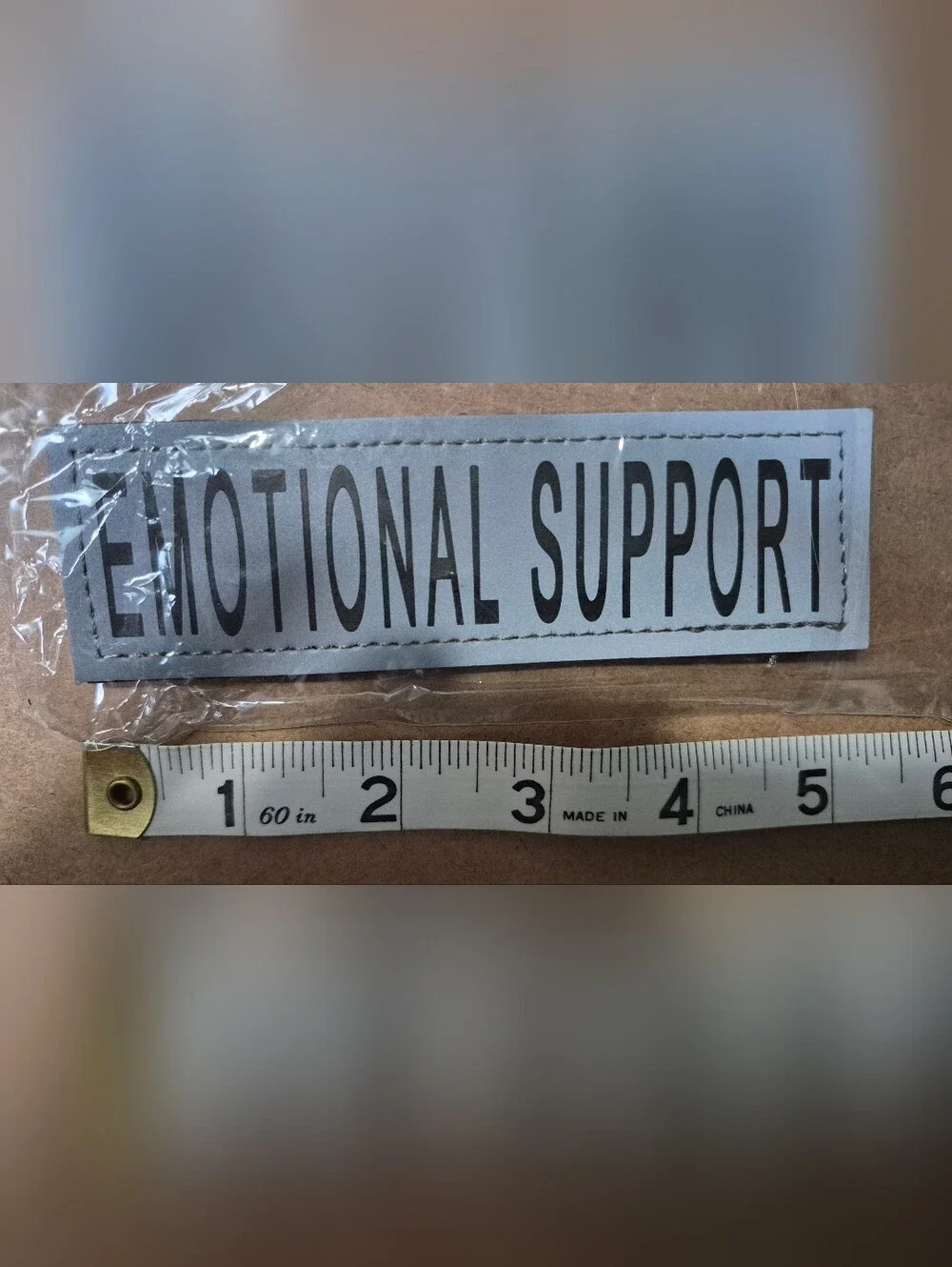 Emotional Support Velcro Patch - Grey And Black